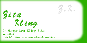 zita kling business card